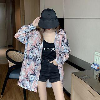 Long-sleeve Floral Print Dress As Shown In Figure - One Size