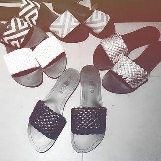 Woven Flat Slide Sandals