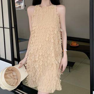 Sleeveless A-line Dress Light Khaki - One Size