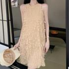 Sleeveless A-line Dress Light Khaki - One Size