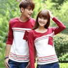 Couple Color Block Striped T-shirt