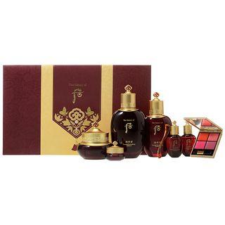The History Of Whoo - Jinyulhyang Special 3pcs Set: Essential Revitalizing Balancer 150ml + 20ml + Emulsion 110ml + 20ml + Cream 30ml + Eye Cream 4ml + Gongjinhyang Mi Luxury Lip 4 Color Palette 1pc 7pcs