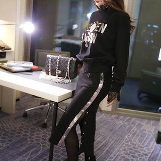 Slit-side Snap-buttoned Skirt