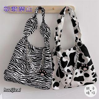 Zebra Print Tote Bag / Cow Print Tote Bag / Bag Charm / Set