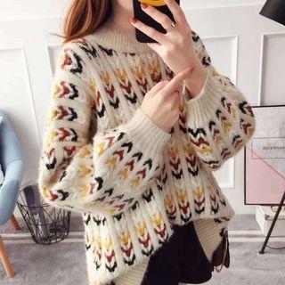 Patterned Cable-knit Chunky Sweater