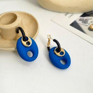 Sterling Silver Hoop Ear Stud 1 Pair - Blue - One Size