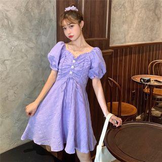 Ruched Short-sleeve Dress