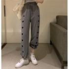 Heart Embroidered Jogger Sweatpants