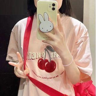 Elbow-sleeve Cherry T-shirt