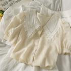 Lace-trim Colorblock Shirt