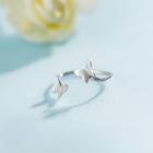 925 Sterling Silver Butterfly Open Ring Silver - One Size