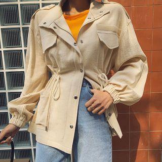 Pocket-detail Drawstring-waist Boxy Safari Jacket