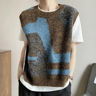 Jacquard Sweater Vest Blue - One Size