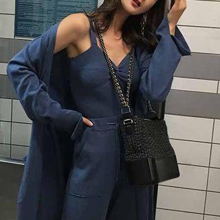 Set: Cardigan + Wide Leg Pants + Camisole