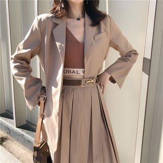 Long-sleeve Blazer Khaki - One Size
