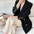 Double-breasted Formal Blazer With Sash
