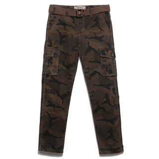 Pocketed Camo Straight-cut Pants