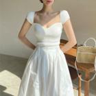 Short-sleeve Knit Top / High-waist Culottes