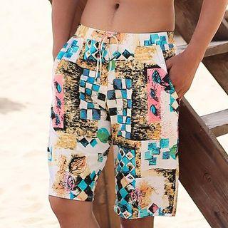 Printed Drawstring Swim Shorts