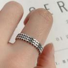 925 Sterling Silver Wavy Layered Open Ring Ring - One Size