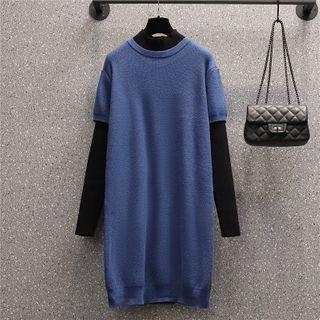 Mock-neck Two-piece Knit Dress