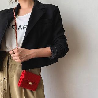 Chain-strap Faux-suede Crossbody Bag