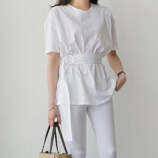 Belted-detail Cotton Top