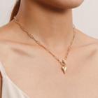 Heart Chain Necklace 1pc - Gold - One Size
