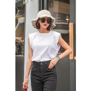 Sleeveless Padded-detail Top