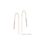 Rhinestone-bar Threader Earrings