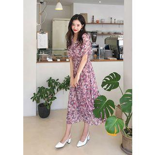 Bloom Chiffon Gathered Maxi Dress