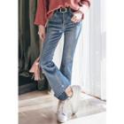 Fay-hem Washed Boot-cut Jeans
