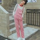 Straight-leg Corduroy Suspender Pants