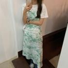 Asymmetric Tie Dye Pinafore Dress