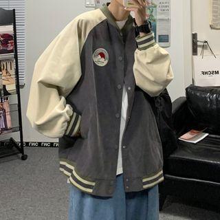 Mountain Embroidered Corduroy Baseball Jacket