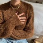 Woolen Furry Knit Sweater