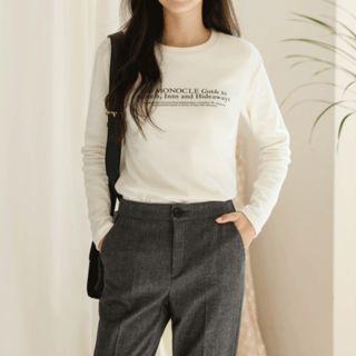 Letter-printed Napped T-shirt