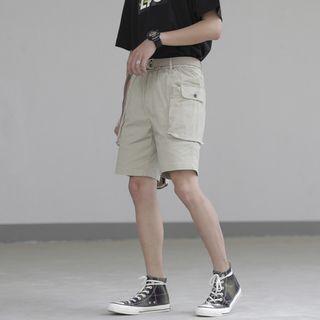 Plain Cargo Pocket Shorts With Belt