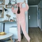 Ear Hooded Jumpsuit As Shown In Figure - One Size