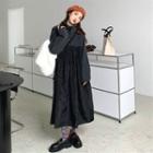 Fleece Long-sleeve Loose-fit Dress As Figure - One Size