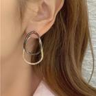 Hoop Drop Earring 1 Pair - 3153 - Black & Gold - One Size