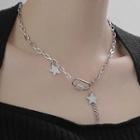 Safety Pin Star Necklace Silver - One Size