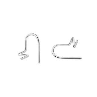 925 Sterling Silver Geometric Earring 1 Pair - As Shown In Figure - One Size