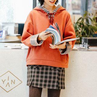 Plaid Trim Hoodie
