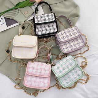 Plaid Chain Mini Crossbody Bag