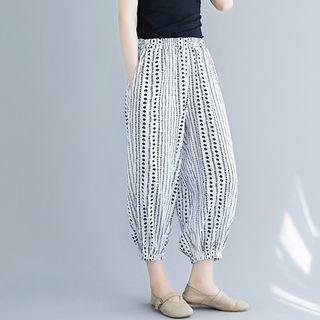 Print Loose-fit Saruel Pants