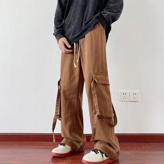 Wide Leg Cargo Pants / Short-sleeve T-shirt / Set