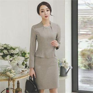 Rhinestone-trim Mock Two-piece Dress