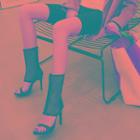 Open Toe Fishnet Top High Heel Boot Sandals