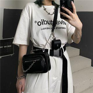 Chain Detail Crossbody Bag Black - One Size